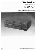 Technics - RSBX-707 - Owners manual 